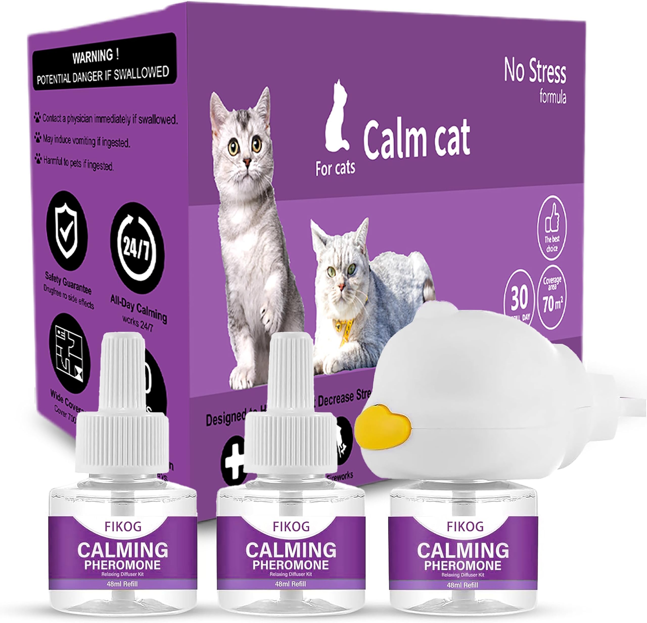Cat Pheromones Calming Diffuser 60 Days Refill, Enhanced 3