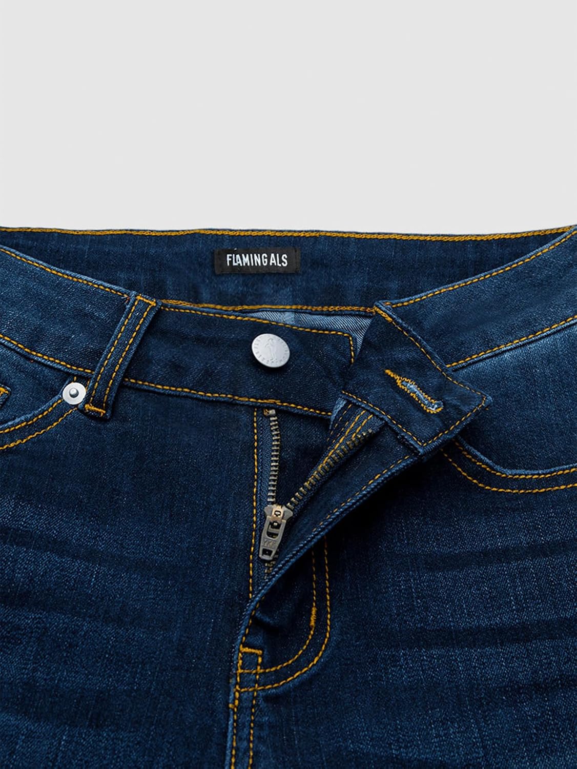 Flamingals Mid Rise Skinny Jeans for Women Trendy Wash Stretchy Butt Lifting Western Jeans with Pocket Back