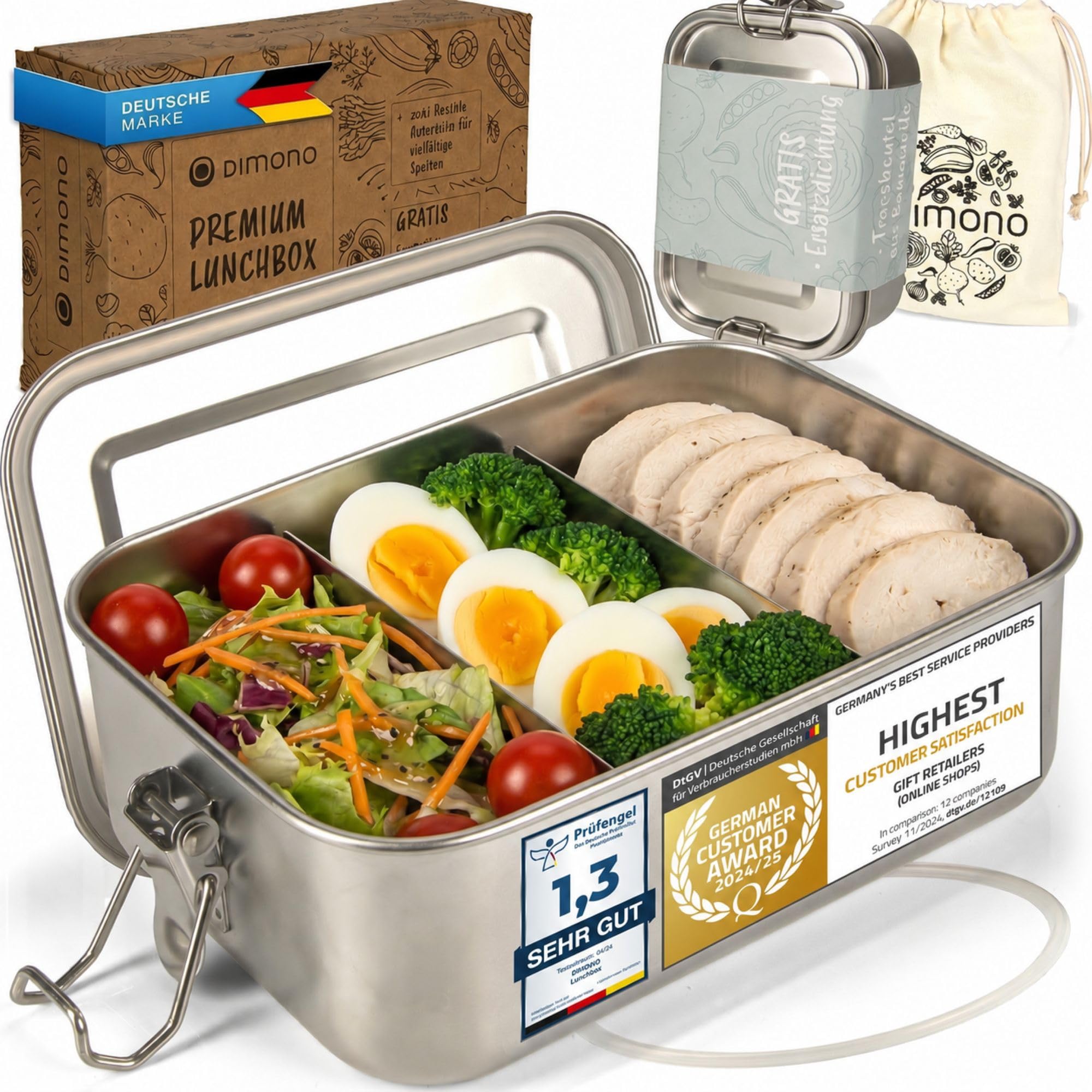 Dimono® Leak-Proof Stainless Steel Lunch Box with Compartments