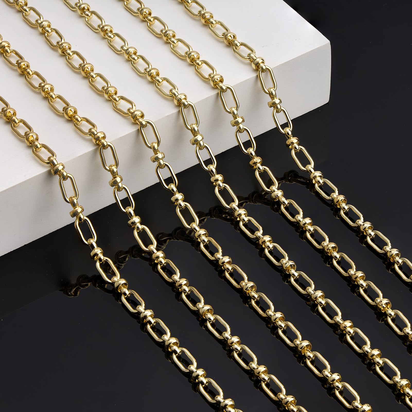 5 Meter Gold Plated Paperclip Chain - Stainless Steel Jewelry Making Supplies