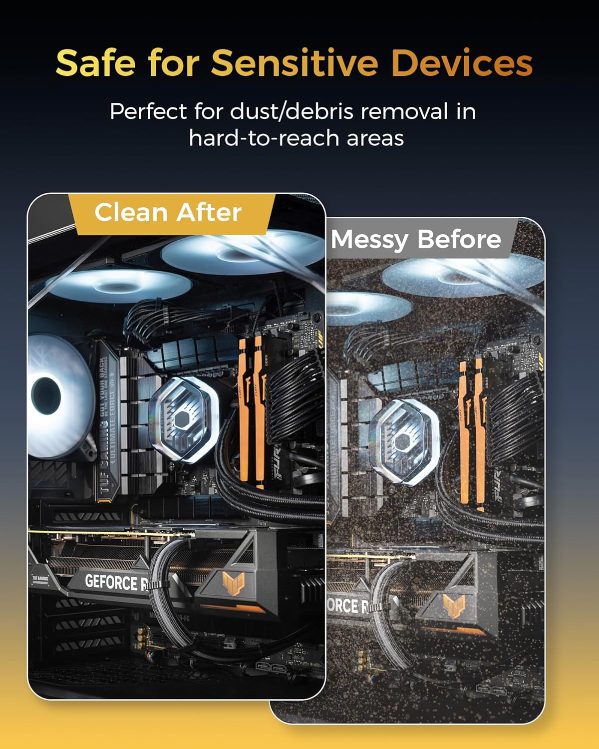 Compressed Air Duster, 130000RPM Super Power Cordless Electric Air Duster with Fast Charging, 8-Speed Adjustable Rechargeable Brushless Blower for Computer, Keyboard, Car, House and Outdoor Use - Image 5