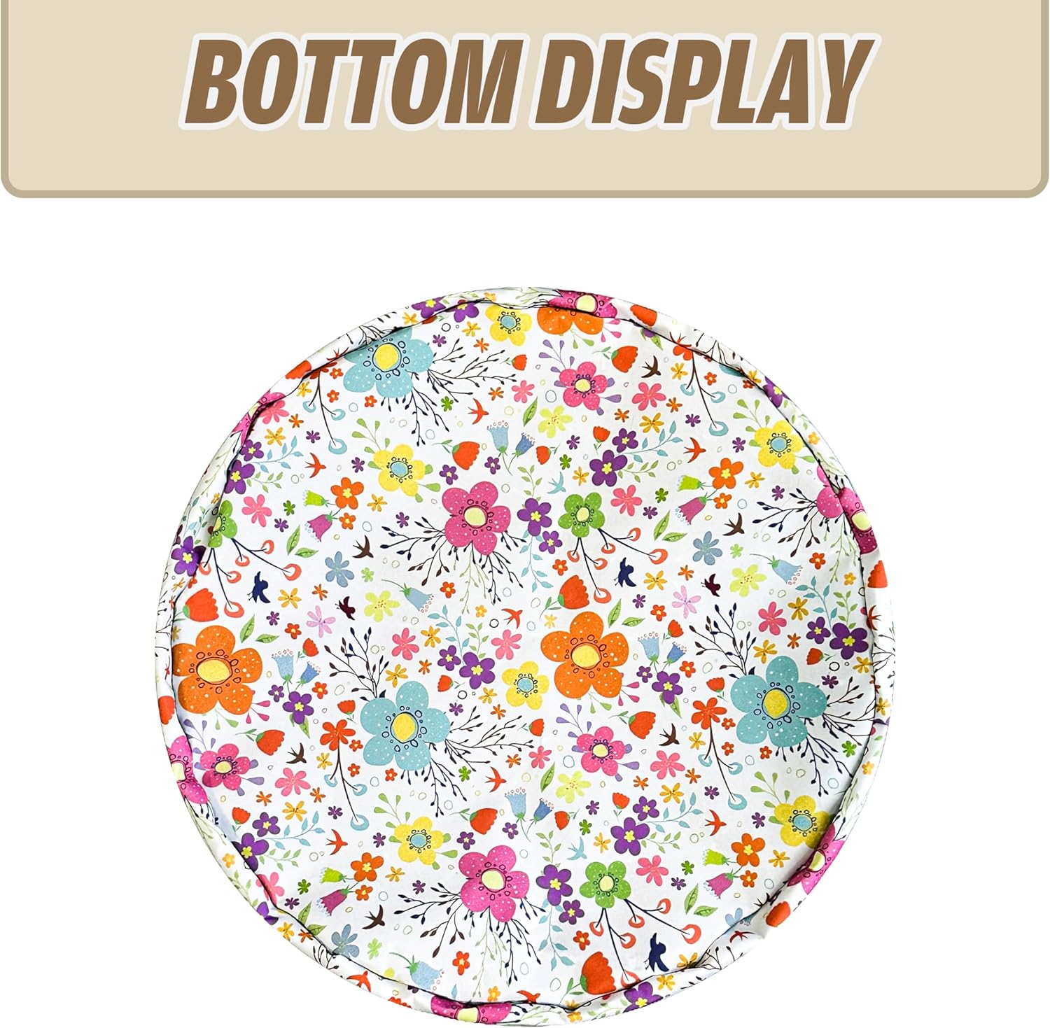 Colorful Artistic Flowers Laundry Basket Floral Foldable Oxford Cloth Funny Tote Bag Laundry Hamper Clothes Storage Bucket Toy Organizer For Bathroom/Laundry Storage/Bedroom 18.9x16.5 Inch