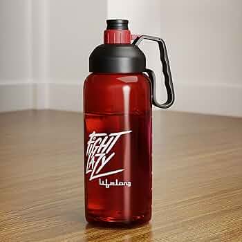 Lifelong Gym Gallon Bottle for Men 1800 ml water bottle for Gym Workout Motivational Sipper Bottle for Adults,Fitness for Men & Women - (Red)