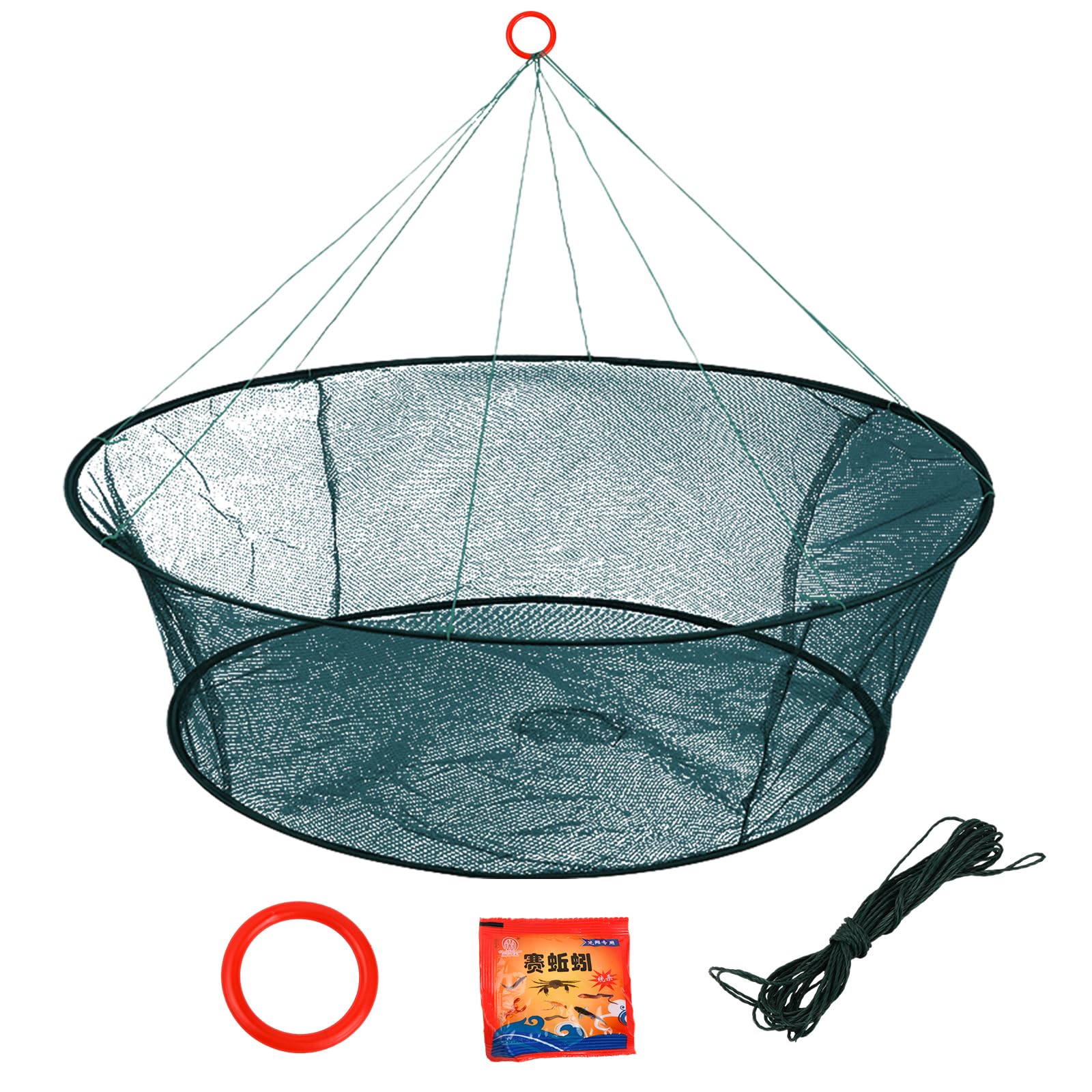 Red De Pesca Plegable Extensible, Red De Pesca De Mano Fundida Con Cuerda, Cebo De Red, Red Telescópica Para Peces, Camarones, Cangrejos