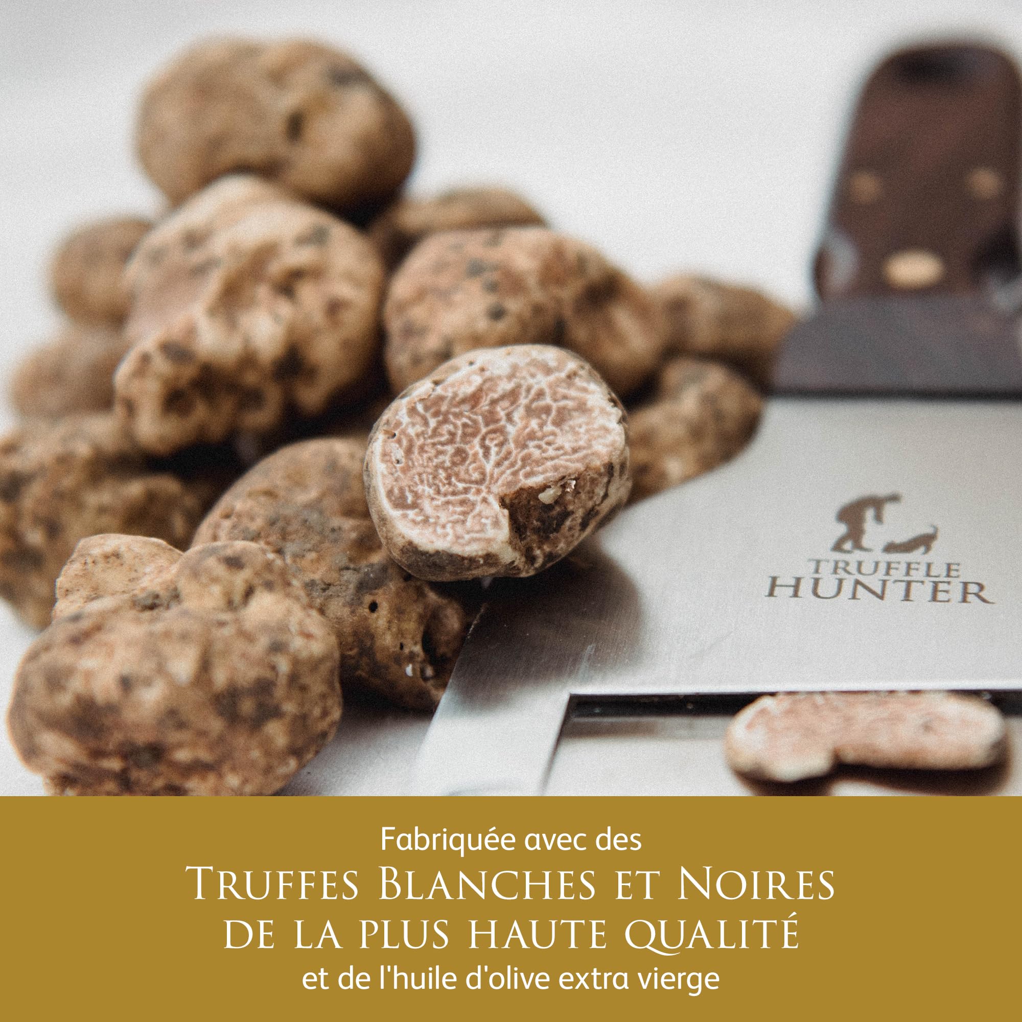 TruffleHunter - Huile de Truffe Blanche - Huile d'Olive Extra Vierge pour Cuisine et Assaisonnement - 250 ml