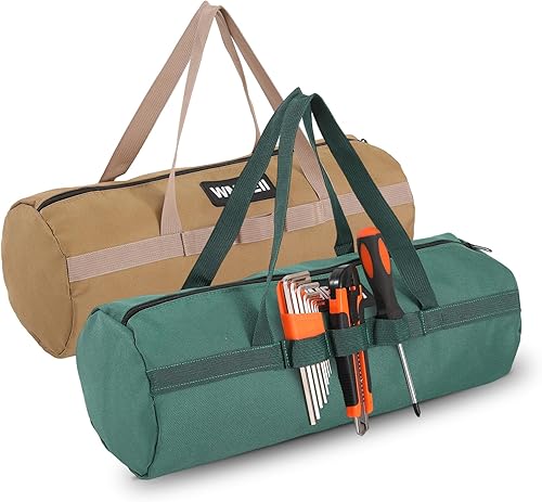 Paquete de bolsas de herramientas WMEEII (paquete de 2), organizador de bolsa de herramientas redonda, cordón exterior de punto, tela Oxford 1680D