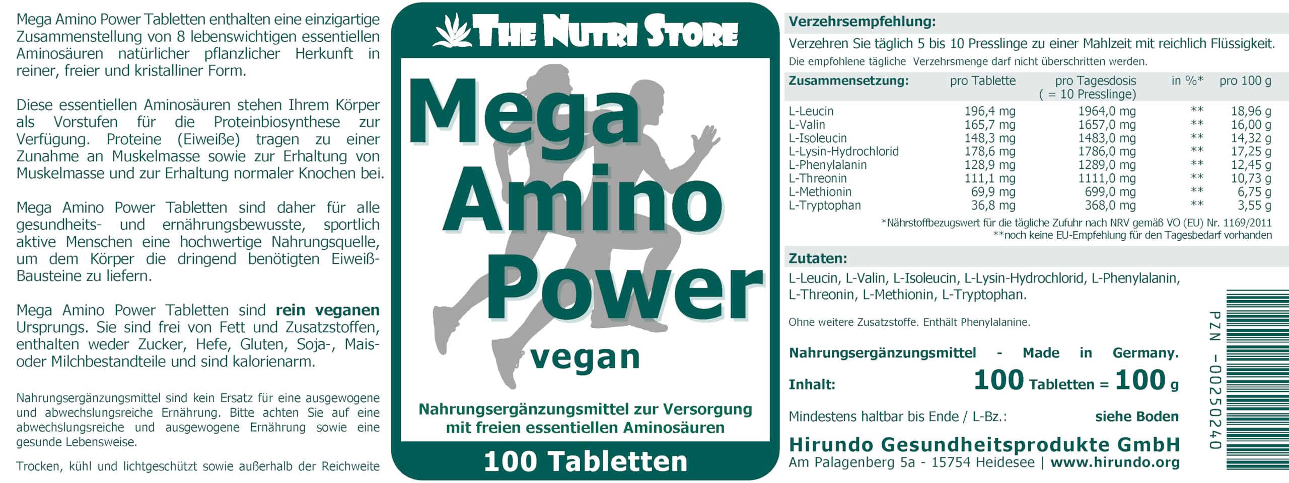 Mega Amino Power Tabletten 100 Stk.