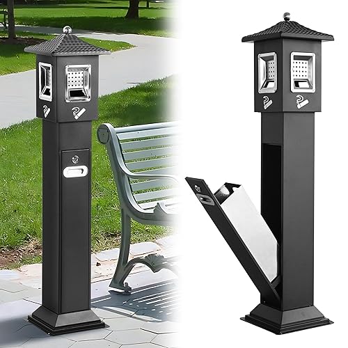 AIWFL Recipiente de basura para exteriores de 47 pulgadas de altura, cubo de basura comercial, contenedor de basura grande para cafeterías, oficina,