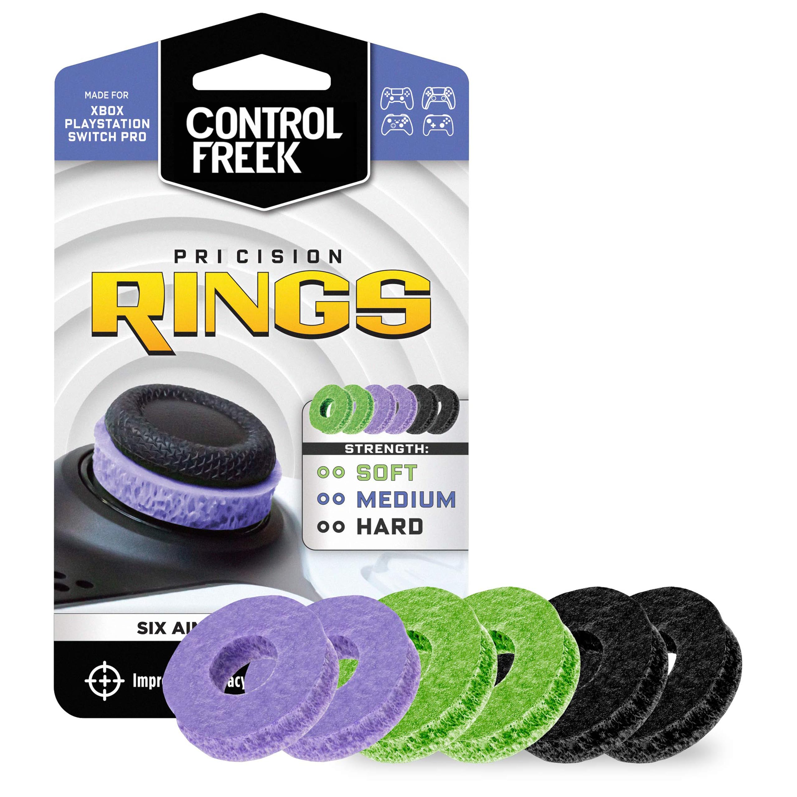 ControlFreek Precision Rings | Aim Assist Motion Control for PS5,PS4, Xbox One,Xbox Series Switch Pro Controller (Black/Purple/Green)-image-7