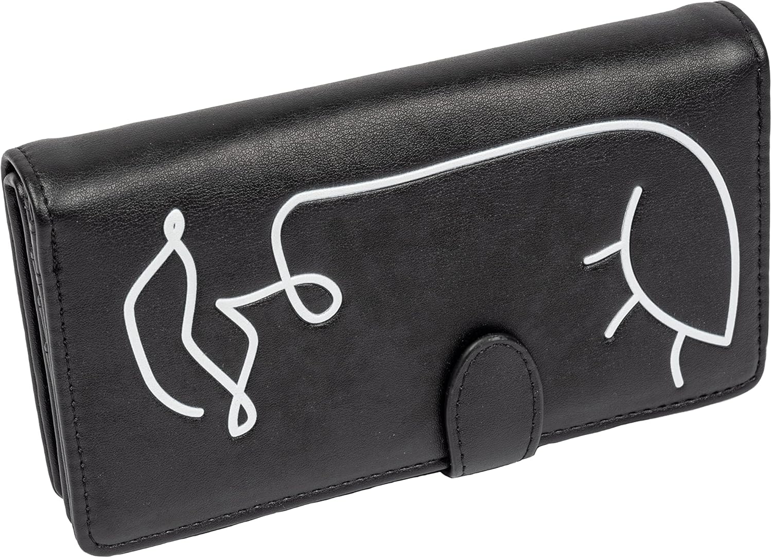 Shag Wear Women's Premium Vegan Clutch Cardholder Zipper Wallet Purse with Pretty One line Drawing, Black - Image 4