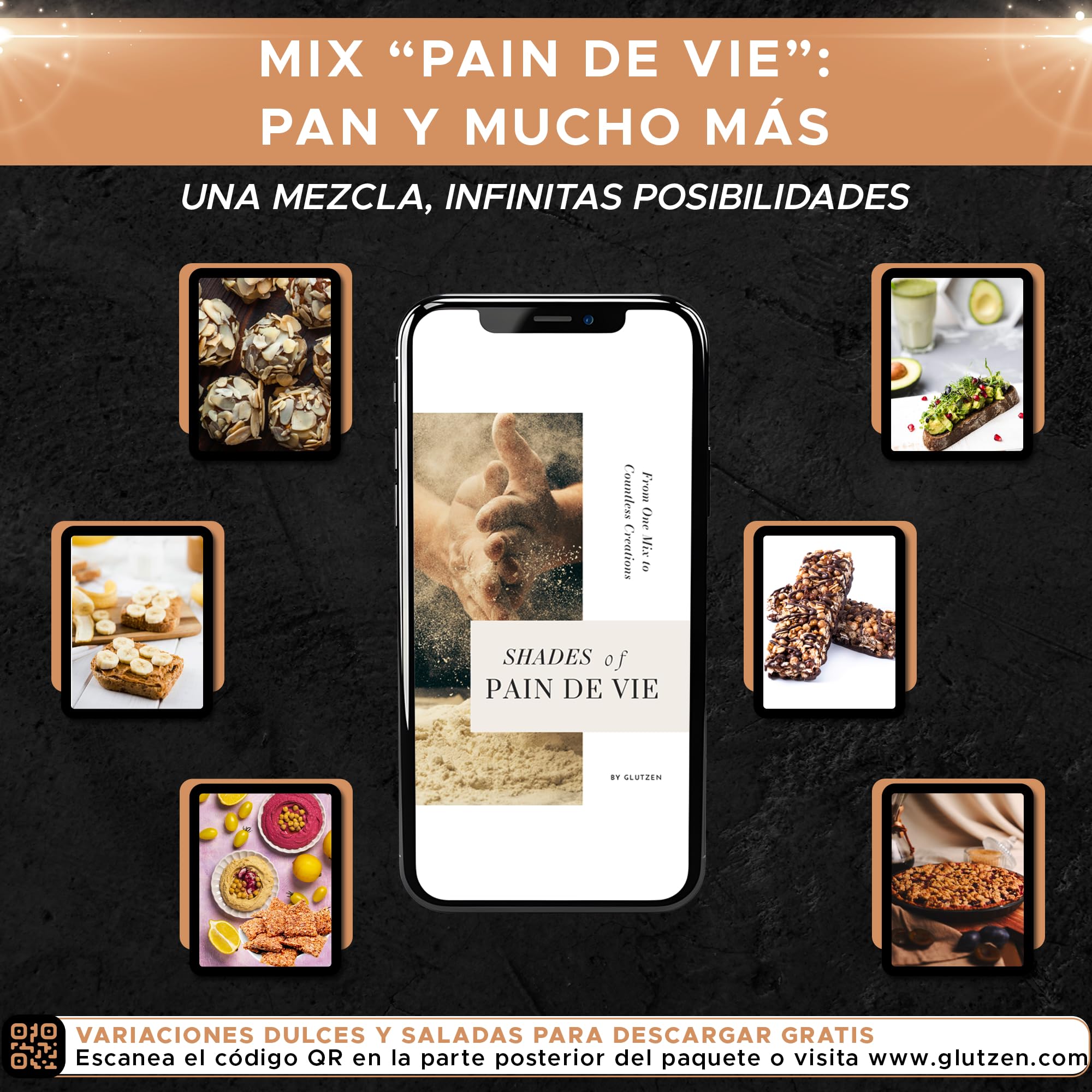 Mezcla Pan Keto Sin Gluten Bio GLUTZEN. Pan Low Carb con Semillas, Alto en Fibra. Sin Harina, Sin Azúcar Añadido. Fácil, Sin Amasar. Celíaco, Vegano, Sin Alérgenos, FODMAP