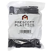 Vista 9 de Prescott Plastics Tapas de plástico acanaladas de 1 1/2 x 3 pulgadas, tapas rectangulares de tubo de metal negro, fuertes inserciones de patas