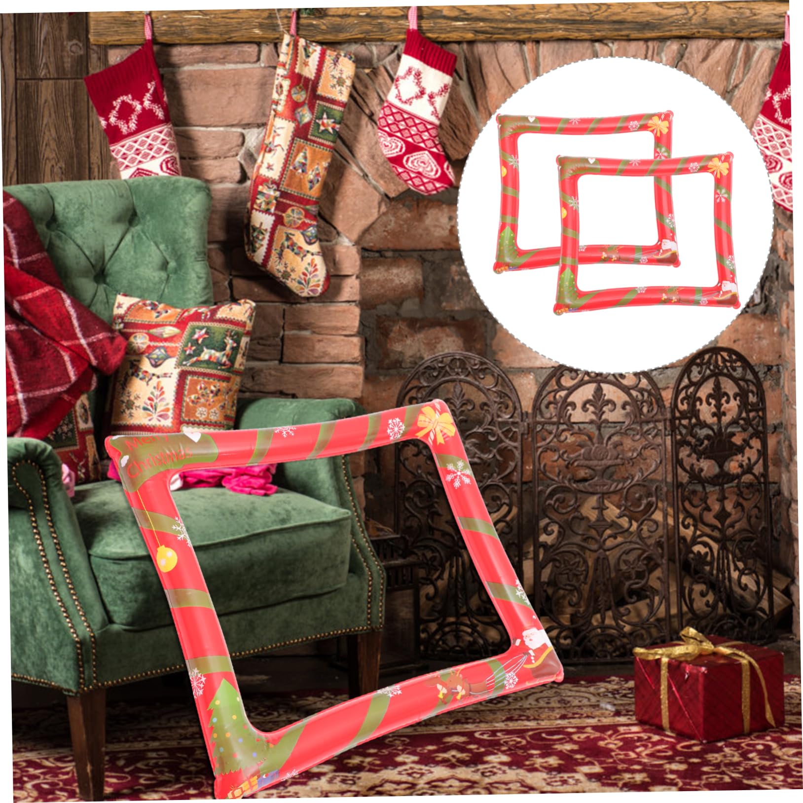 COLLBATH 2 Stück Aufblasbarer Bilderrahmen Für Weihnachts-Party Fotoautomaten-Requisiten Partyzubehör