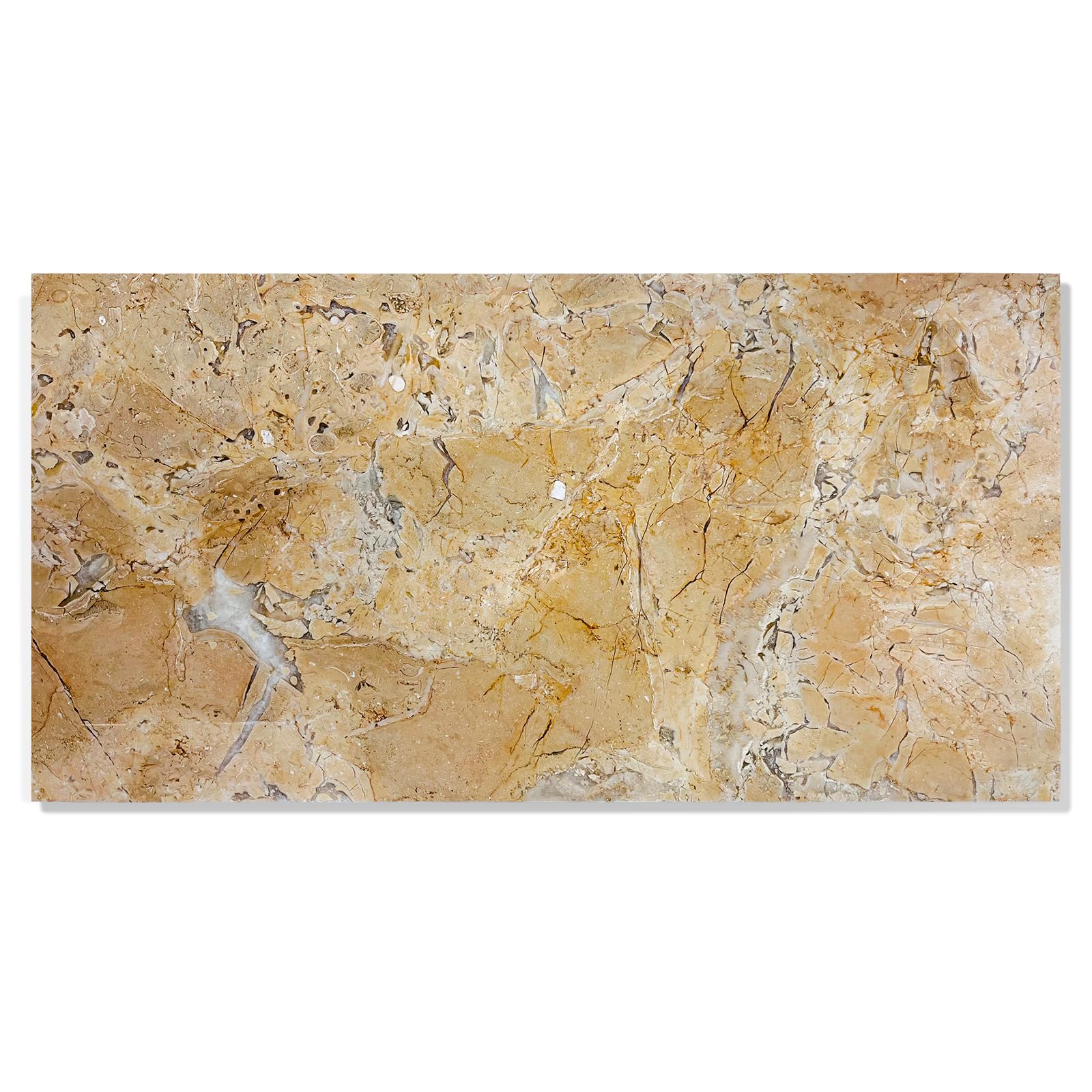 12 * 24 Gold Yellow Beige Natural Marble, for Floor and Wall, Polished Marble Tile, Natural Stone