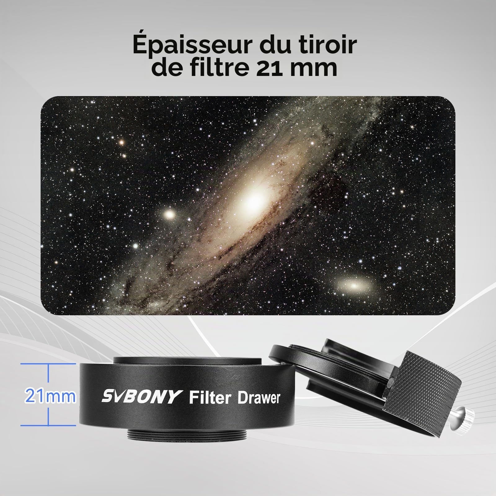 Svbony SV226 M42-M48 Tiroir à Filtre de télescope, Roue de Filtre pour télescope Comprend Deux Porte Filtres de 2" Compatible avec Les Filtres de 1,25" et 2", Photographie du Ciel Profond (2 Pièces)