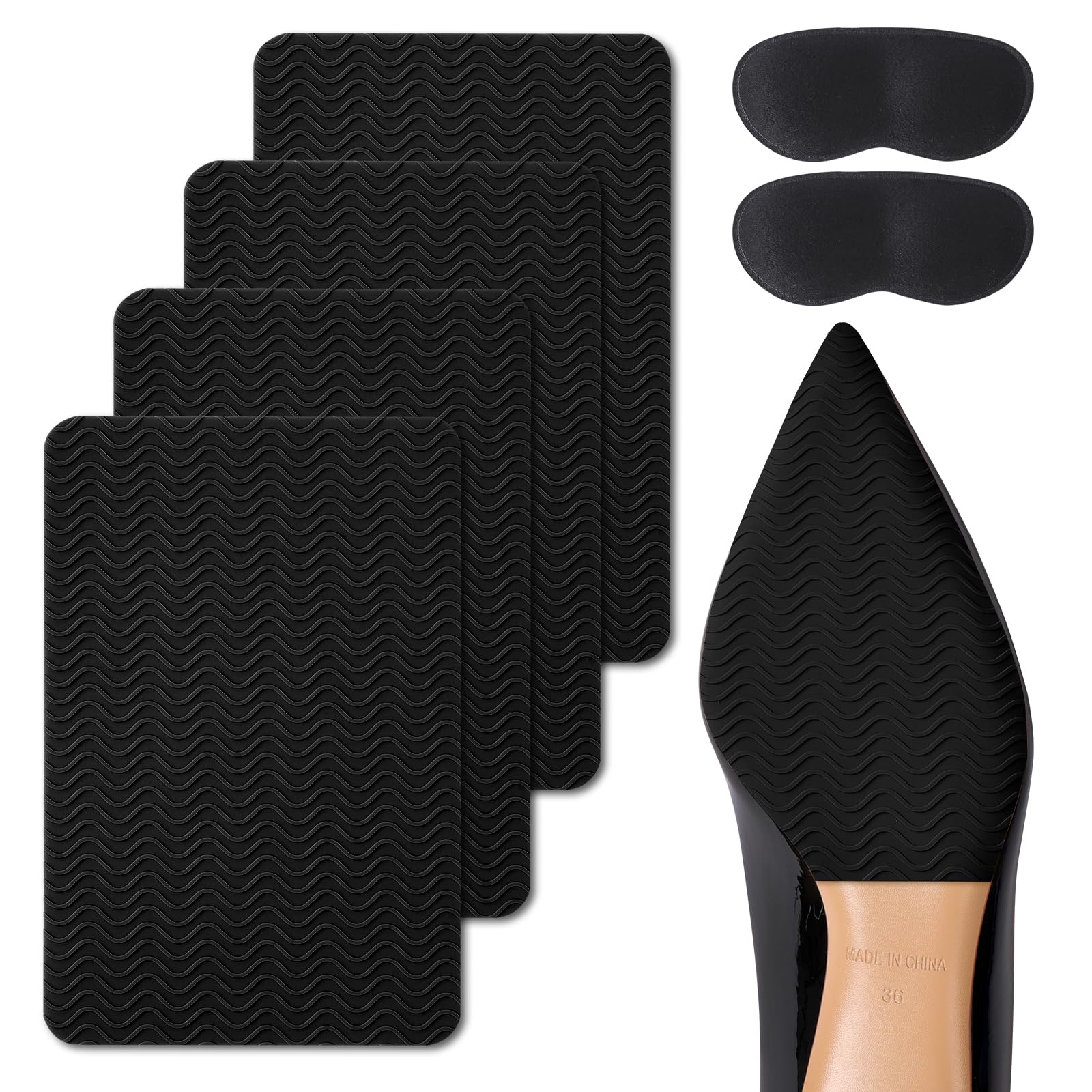 Ashoesert Shoe Sole Protector Shoe Grips on Bottom of Shoes Non Slip Shoe Pads Bottom Protector Cover Shoes Grips for Heels
