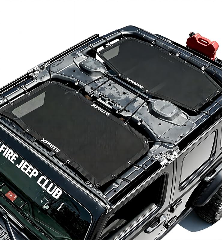 Tela de proteção solar para teto Xprite Jeep Wrangler JL JLU 4XE 4 portas 2018–2023 – 2 peças