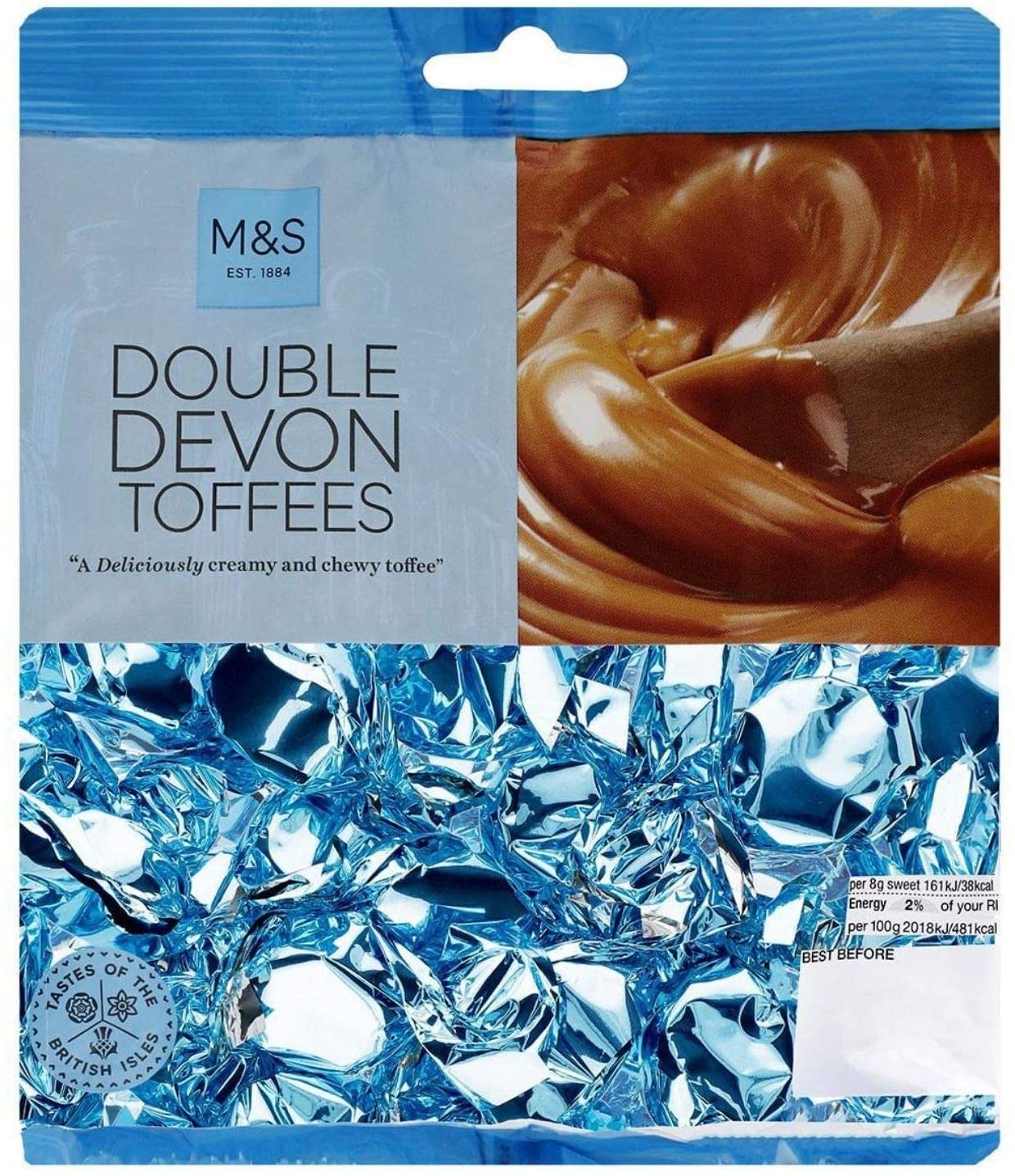 Marks and Spencer Double Devon Toffees Sweets | 2 x torby 225 g | M&S Food wegetariańskie bez galatyny
