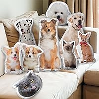 Vista 5 de Easycosy Almohada personalizada con fotos de mascotas, almohada personalizada con forma de cara de perro y gato, almohadas personalizadas con imagen