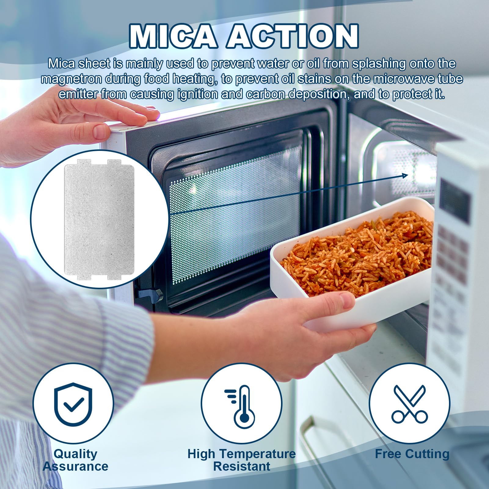 10 Pezzi Mica per Microonde, Yvmew Forno a Microonde Piastra di Mica Accessorio,Sostituzione del Foglio di Mica del Forno a Microonde Ripara Accessorio di Riparazione,Accessori Microonde per Cucina