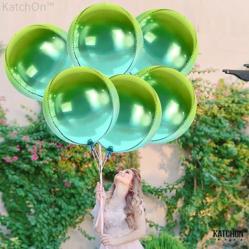 Miniatura 7 de KatchOn, Globos grandes de Mylar verde degradado, 22 pulgadas, paquete de 6, globos verdes metálicos extra grandes para decoraciones de fiestas