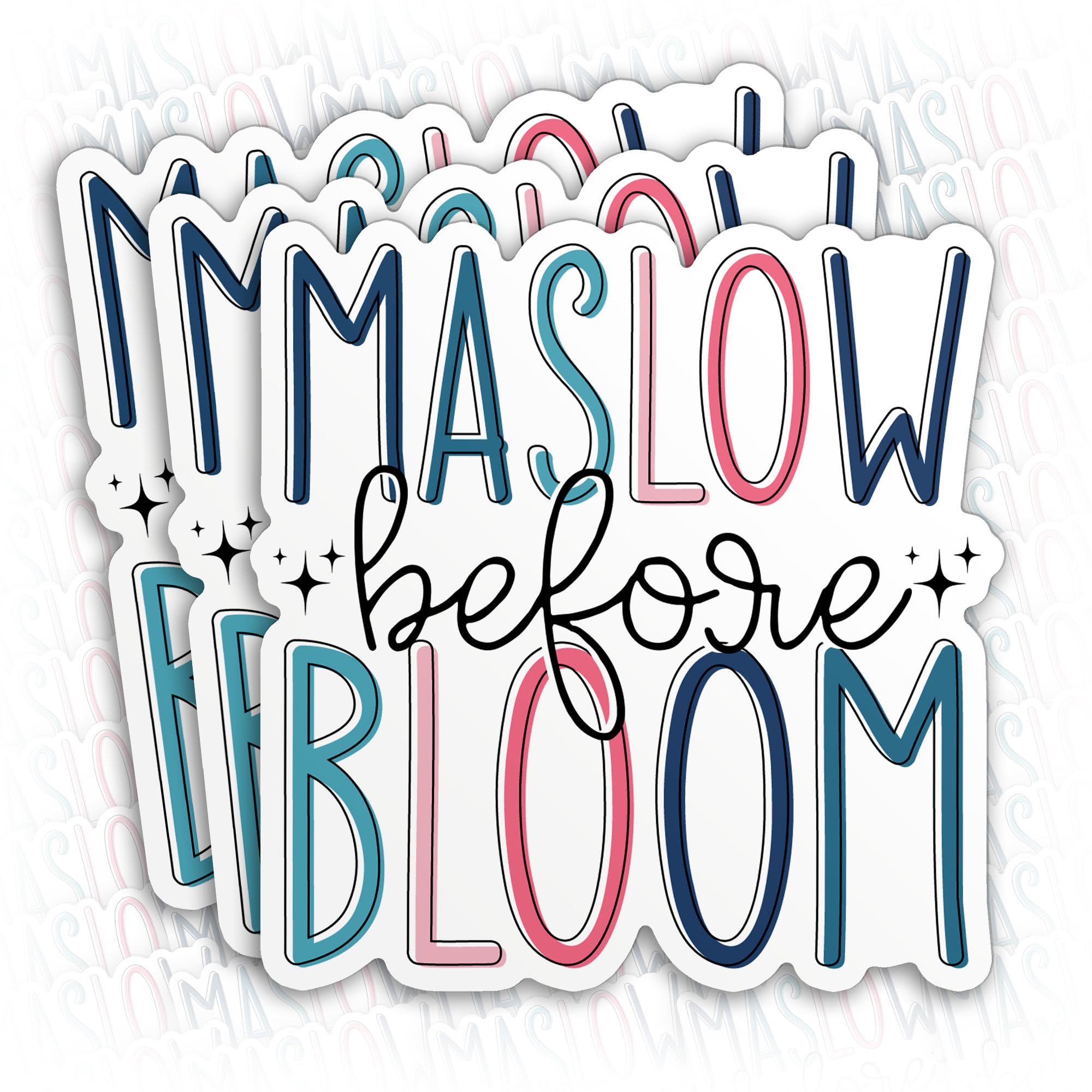 (3Pcs) Maslow Before Bloom Sticker Mental Health Self Love 2" Waterproof Vinyl Decal Sticker for Laptop Water Bottle Hard Hat Cup Cars Decals Gift for Her Him Adults 2 Inches