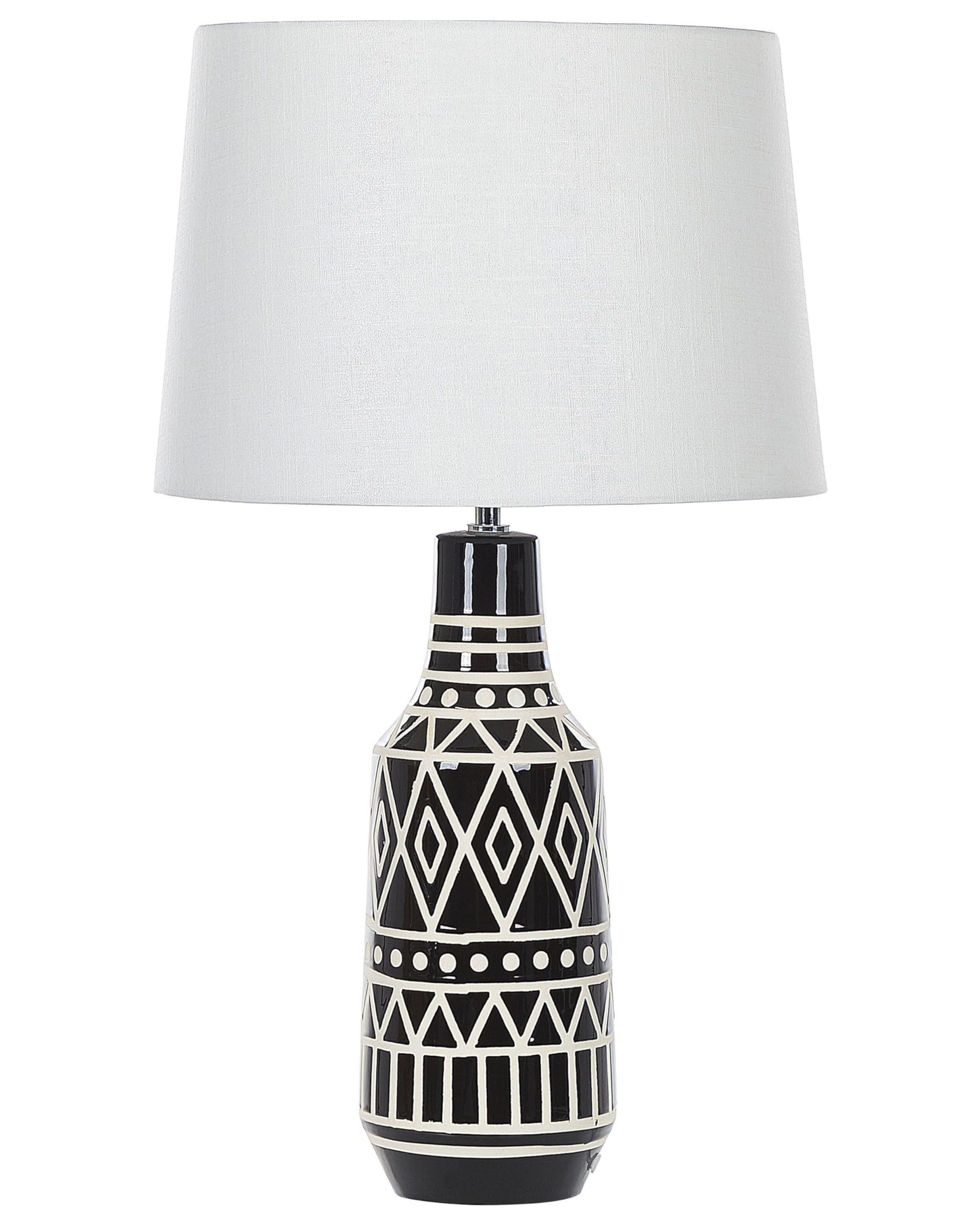 Lampada da tavolo nera in ceramica illuminazione da comodino 68 cm Shabelle