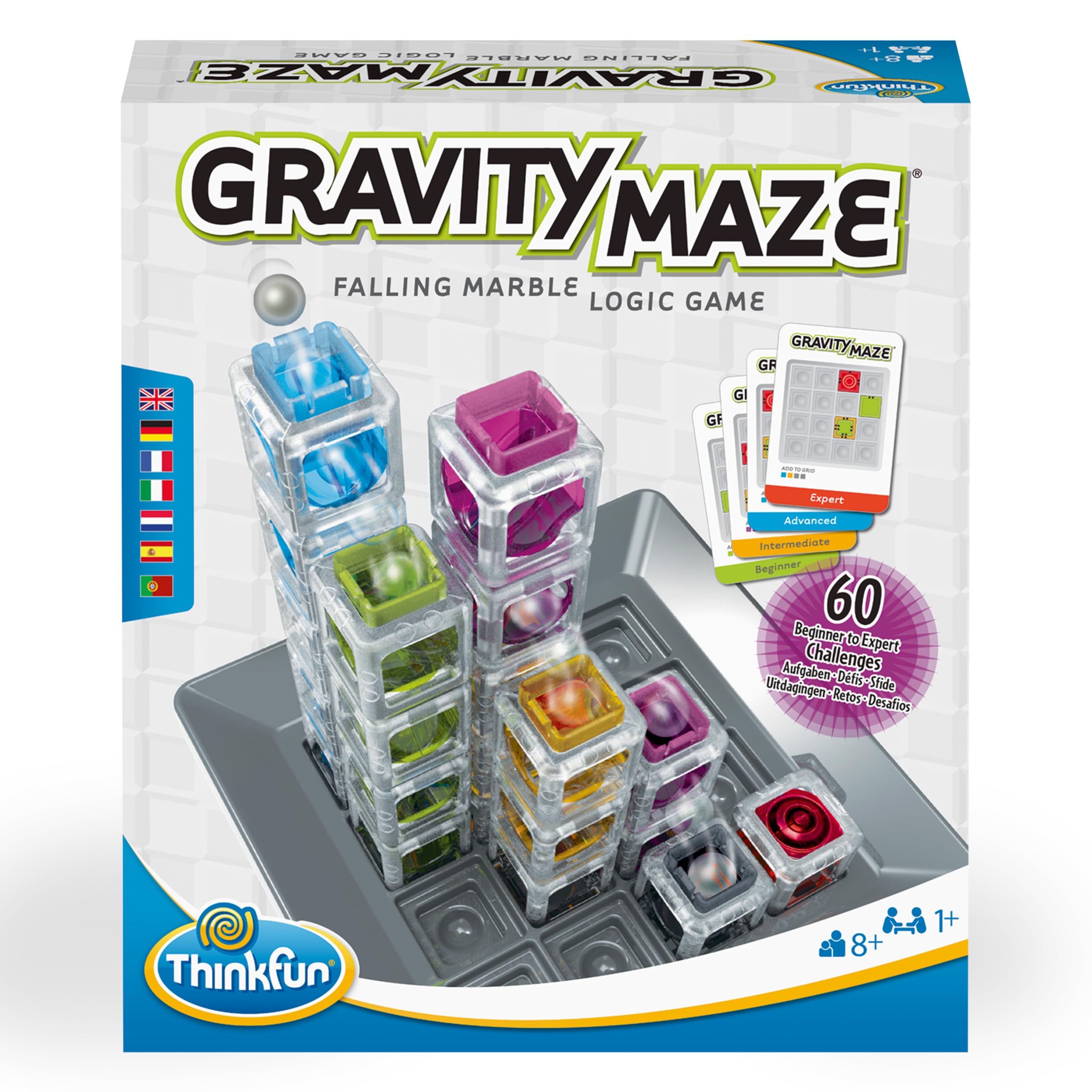 ThinkFun - Gravity Maze - Jeu de Logique et Casse-Tête Adulte et Enfant dès 8 Ans - Circuit à Billes et Jeu de Construction 3D - 60 Défis Évolutifs - 1 Joueur et Plus - Multilingue (Français) - 76433