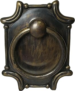 Gado Gado Hardware HRP4040 Large Ring Pull with Scalloped-Corner Backplate