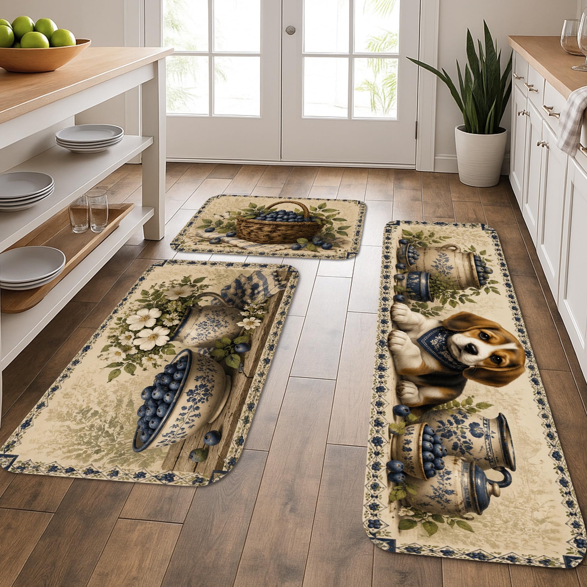 Tapis de cuisine floral au sol créez une ambiance vintage et confortable avec ce lot de 3