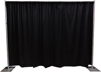 OnlineEEI, Portable Backdrop or Room Divider Kit With Carrying Bag, Black Drapes