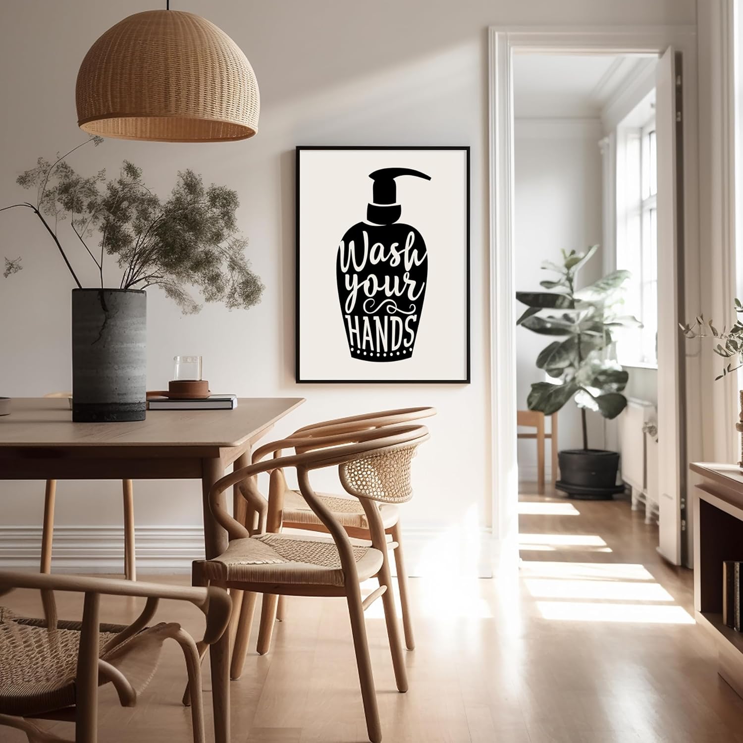 Poster Master Wash Your Hands Poster - Hygiene Print - Funny Bathroom Wall Art - Humorous Bathroom Decor - Minimal Guest Bath Decorations - Powder Room Decor - Restroom Sign - 16x20 UNFRAMED Wall Art