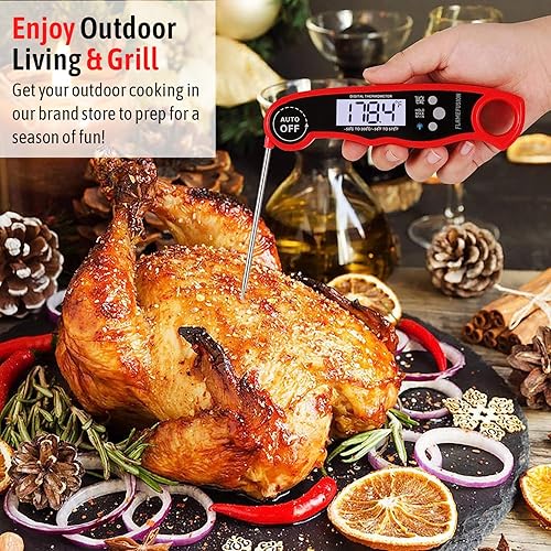 Miniatura 6 de Termómetro digital para asar a la parrilla y cocinar, termómetro de alimentos de lectura instantánea ultrarrápida impermeable con retroiluminación y