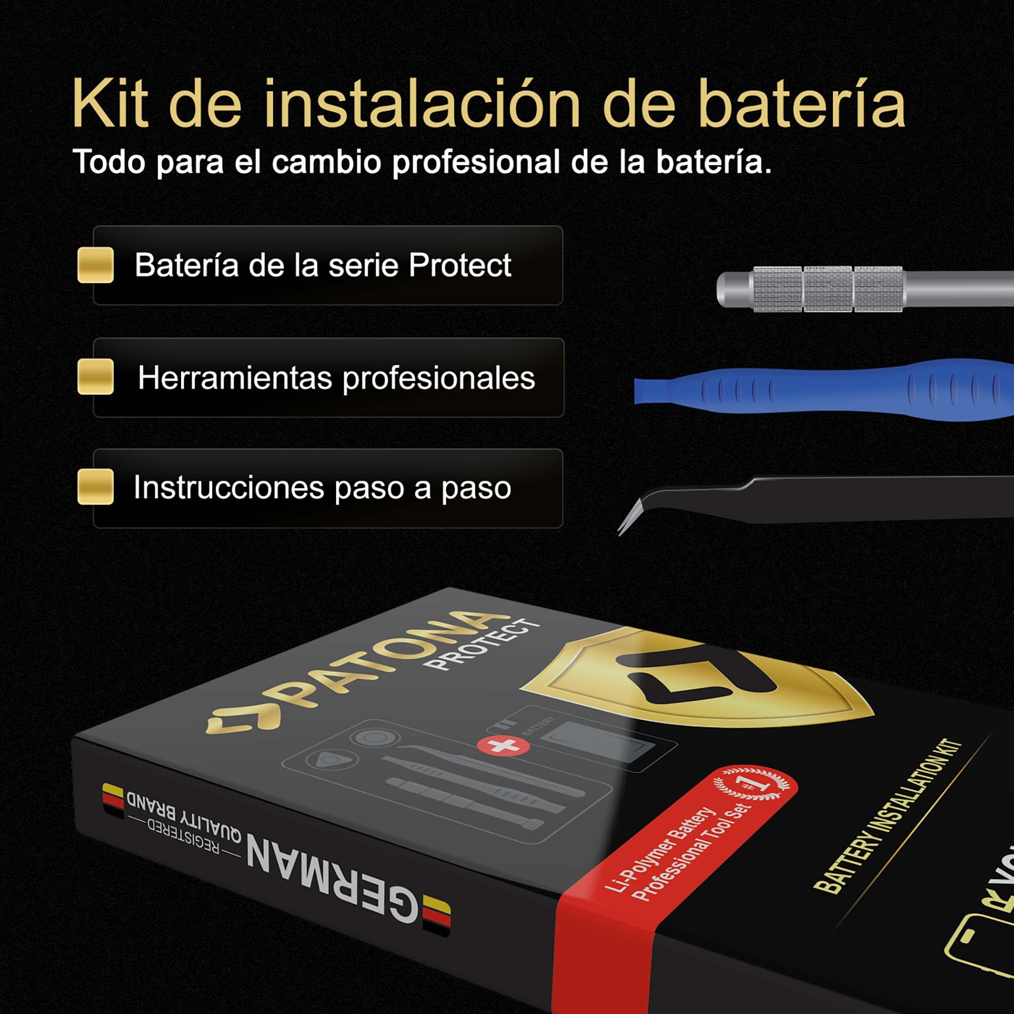 PATONA Protect Batería Repuesto para Samsung Galaxy S10 Plus SM-G975F 10+ EB-BG975BU – 4100mAh Li-Polymer para Smartphone, protección contra sobrecarga y Temperatura NTC, Incl. Kit de instalación