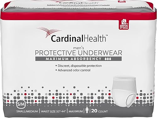 Cardinal Health™ Ropa interior protectora para hombre, Sure Care™ Super, máxima absorción, color blanco, ropa interior desechable para hombre,