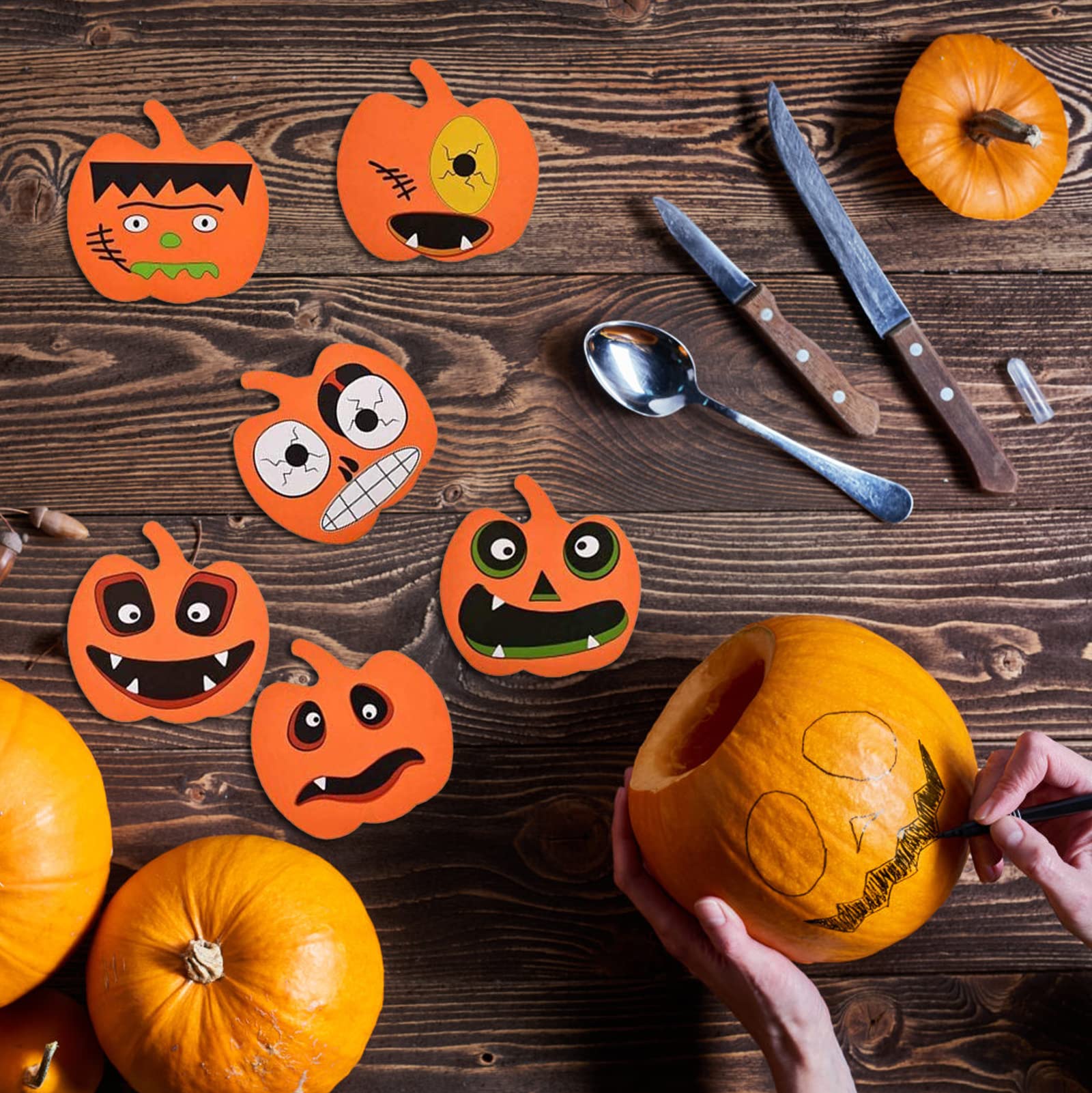 Kit di Artigianato Autunnale, 76 Pezzi Kit Artigianale di Zucca di Halloween, Schiuma Zucca per Halloween, Zucca Halloween Craft Kit, per Bambini, per Artigianato Festa di Halloween e Ringraziamento