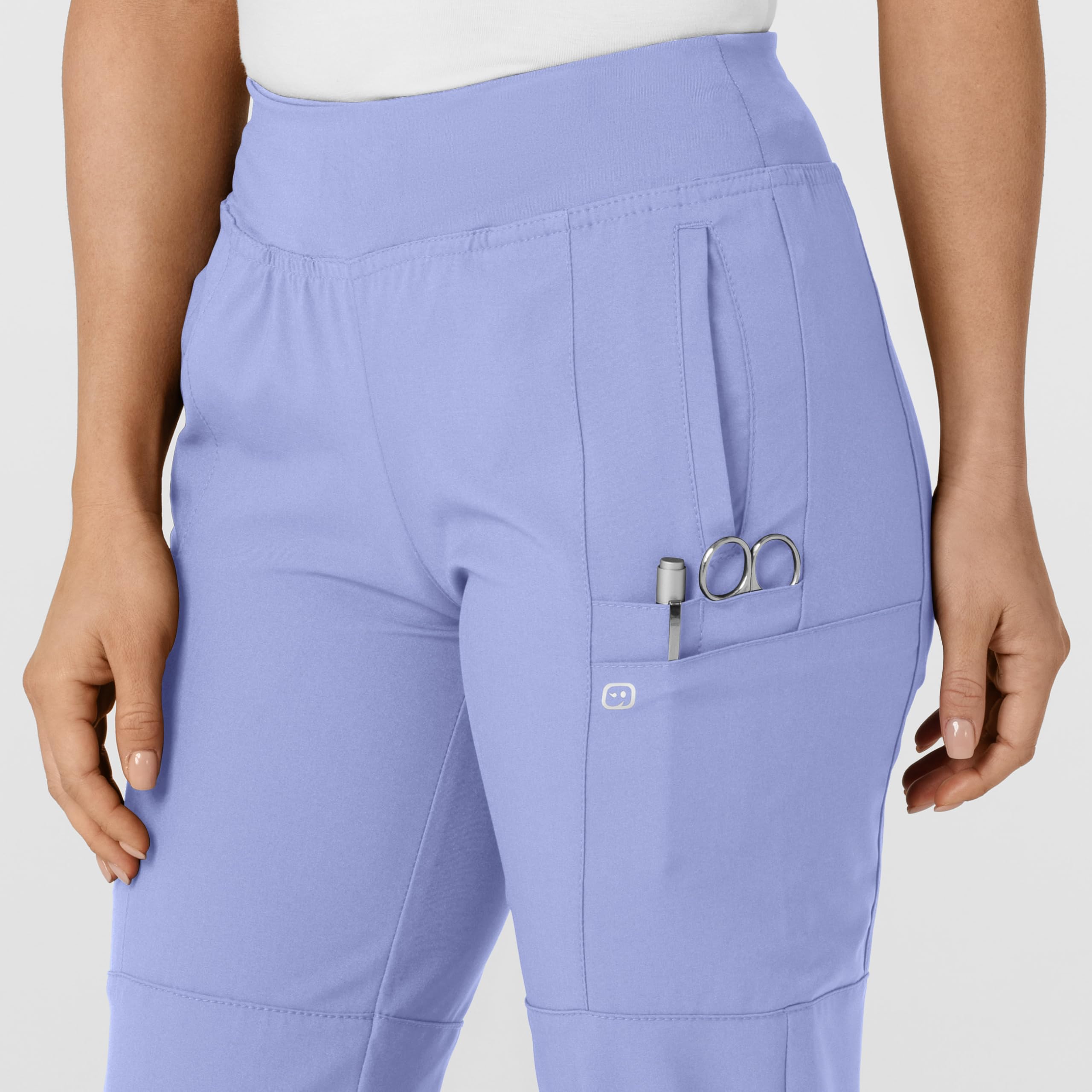 WonderWink 5555XCEIL3X W123 Pantalón Deportivo de Cintura cómoda para Mujer, Azul Ceil, tamaño extendido 3X