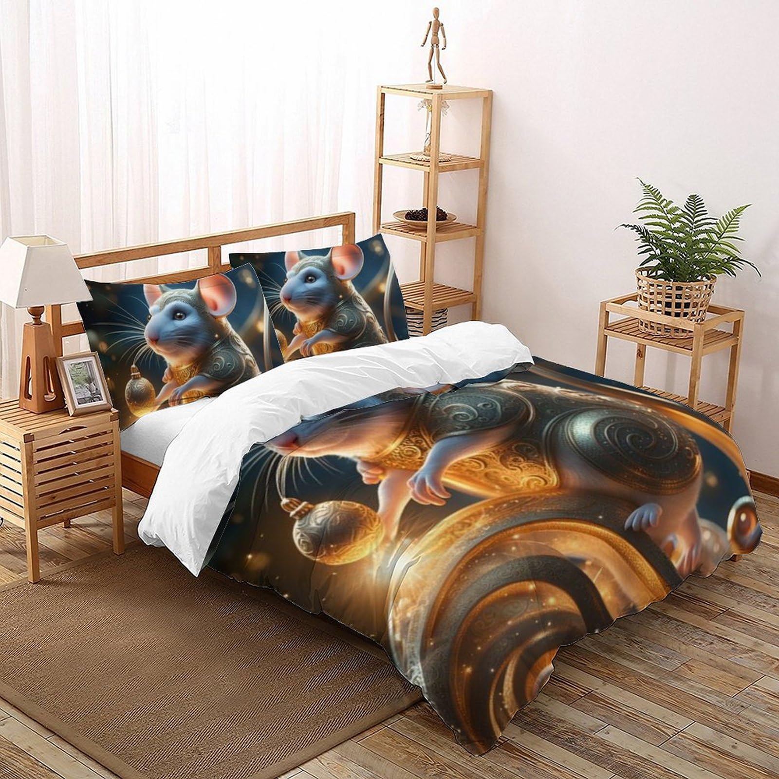 Housse de couette Animaux Land 3D pour lit double de garçon