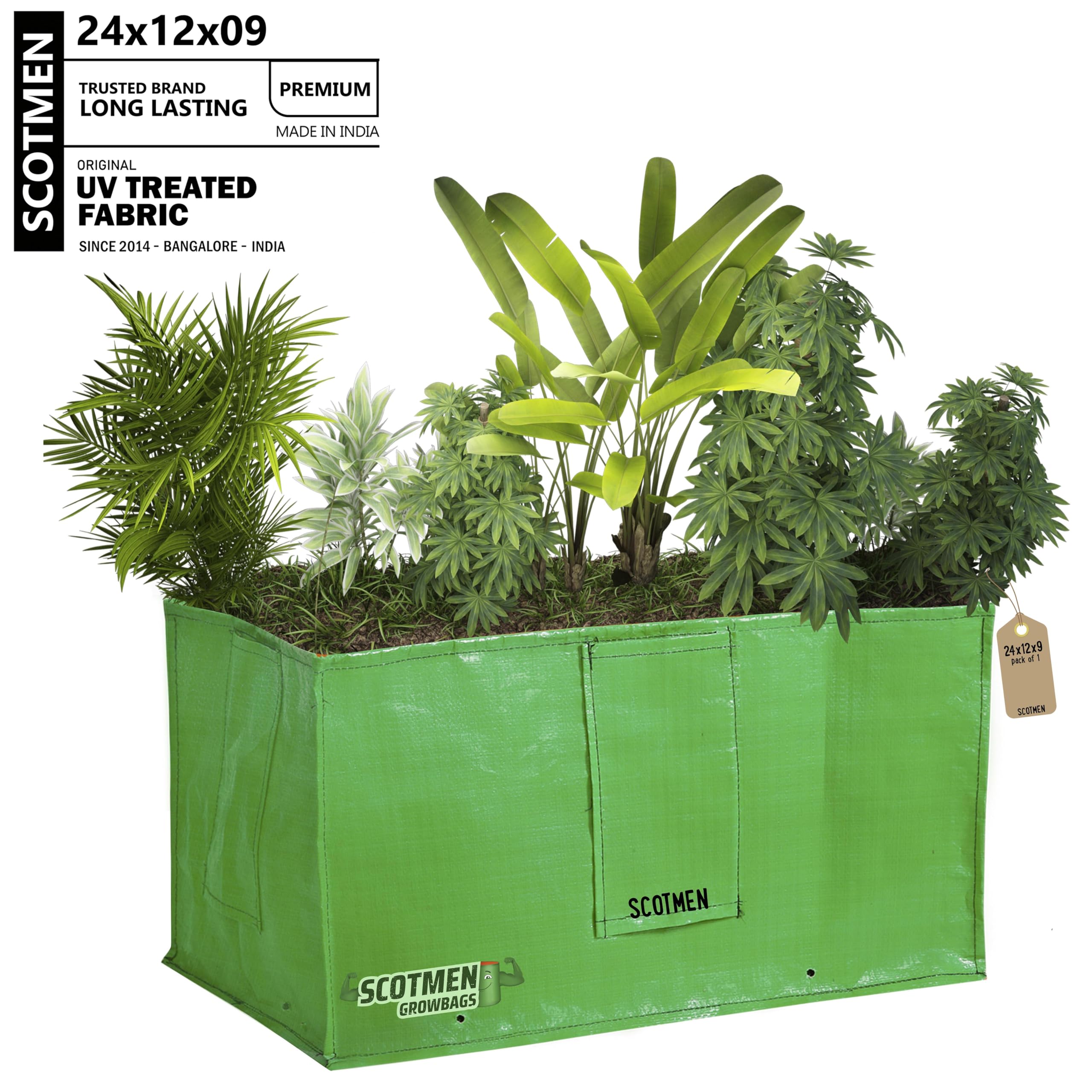HDPE Grow Bags for Vegetables - Green & UV Resistant -3