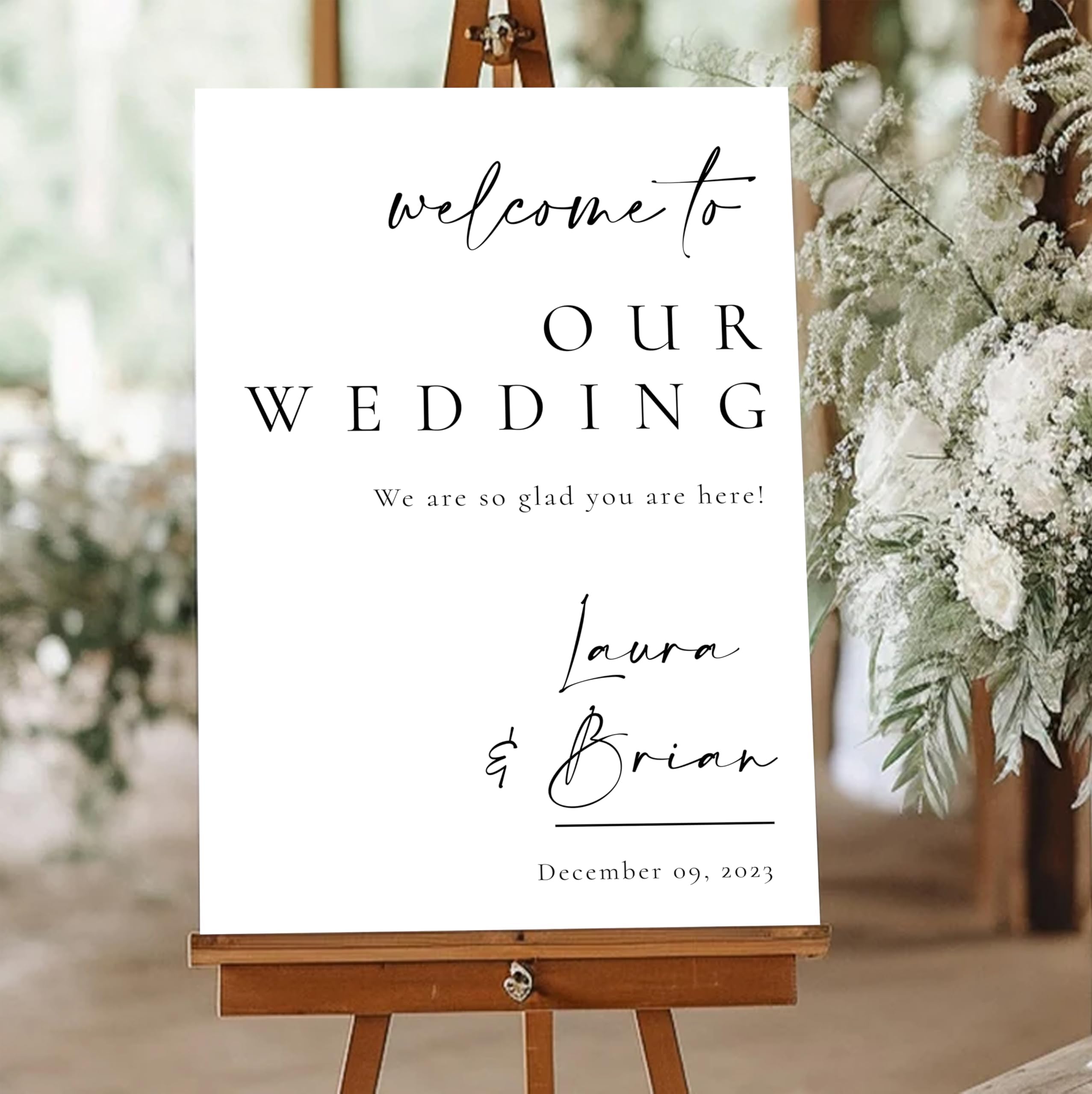 Personalized Wedding Welcome Sign - Custom Wedding Signs for Reception - Custom Wedding decorations Signs - Welcome to Our Wedding Sign