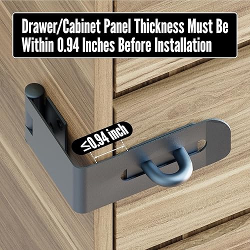 Miniatura 6 de Pestillo de cerrojo para puerta, hierro sólido de 90 grados, cerradura de seguridad para cajón, cerrojo de bloqueo de puerta extra grueso con