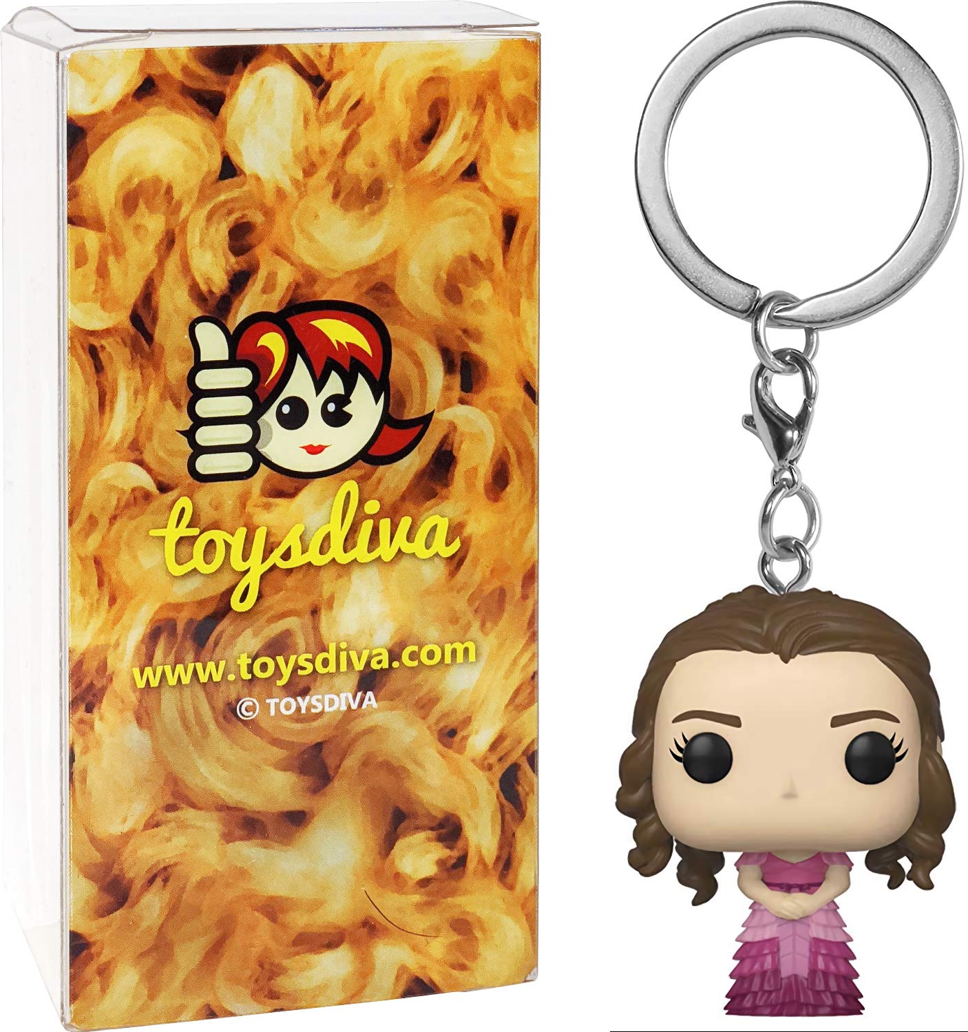 Hermoine Granger: Pocket P o p ! Mini-Figural K e y c h a i n Bundle with 1 Compatible 'ToysDiva' Graphic Protector (42635 - B)