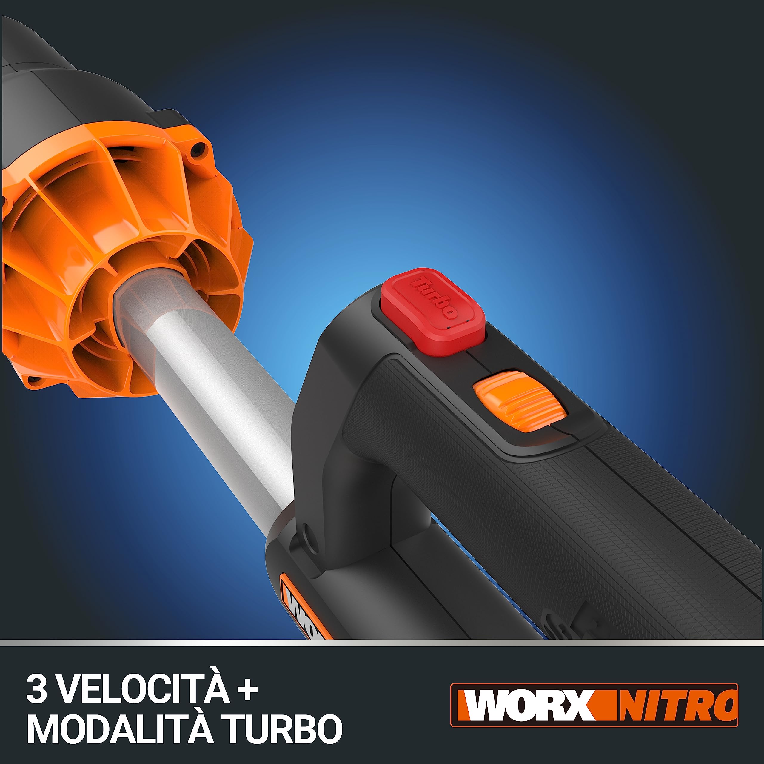 WORX - Bezprzewodowa dmuchawa - silnik bezszczotkowy - 2x akumulator WORX 20 V 4 Ah i podwójna ładowarka - do dużych powierzchni - 266km/h - 1053 m³/h - kompatybilna z narzędziami Powershare - WORX