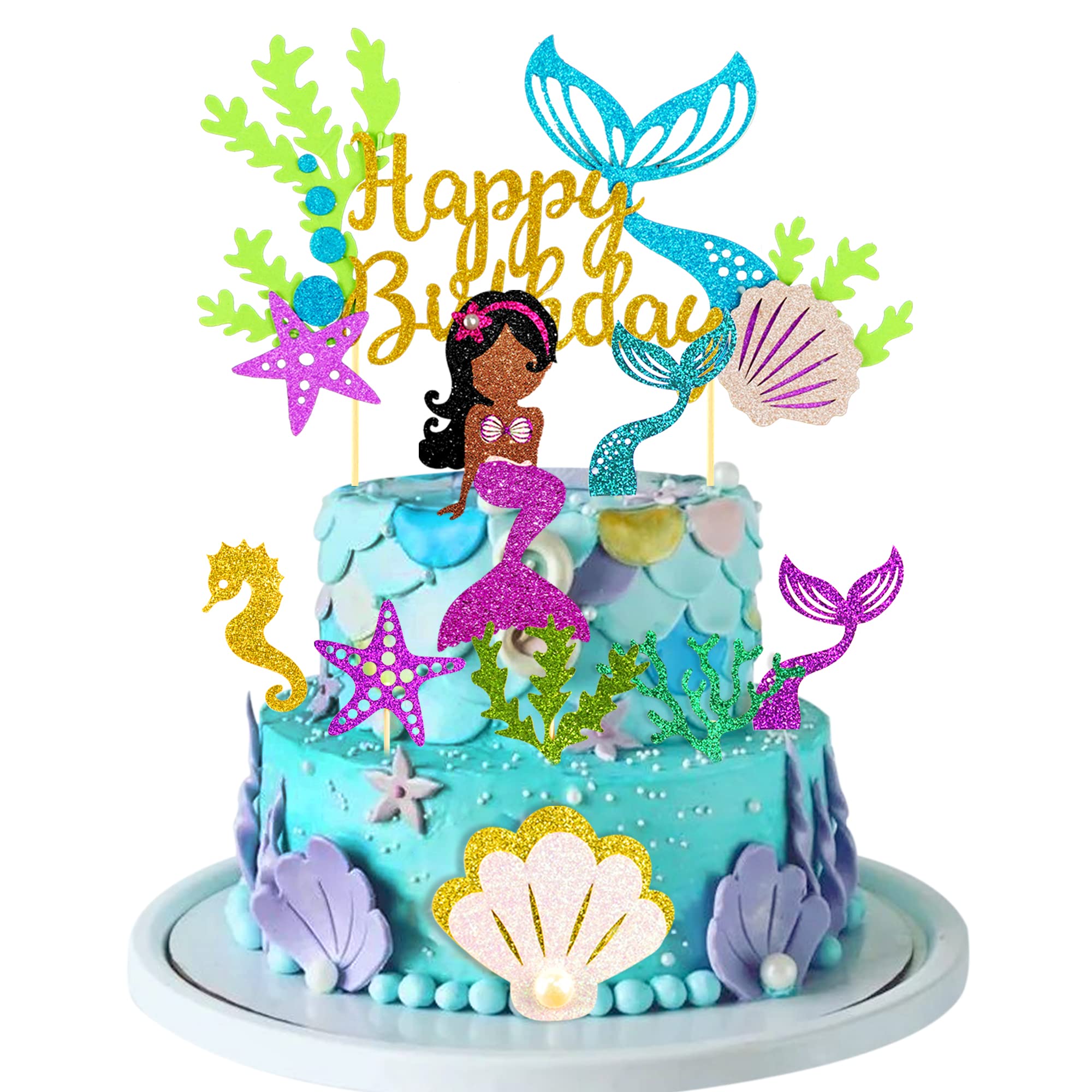 Amazon.com: Mermaid Cake Topper Mermaid Birthday Cake Topper Mermaid Cake  Decorations for Birthday Party Wedding Baby Shower Mermaid Party Favors  Supplies : Grocery & Gourmet Food