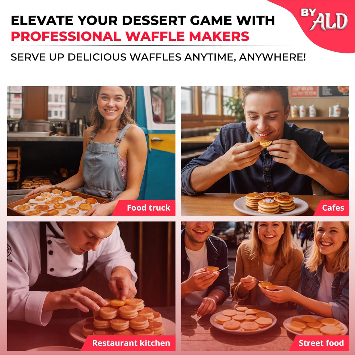 ALDKitchen Mini Dutch Pancake Maker | Poffertjes Maker | Nonstick | 110V (50 Pancakes)