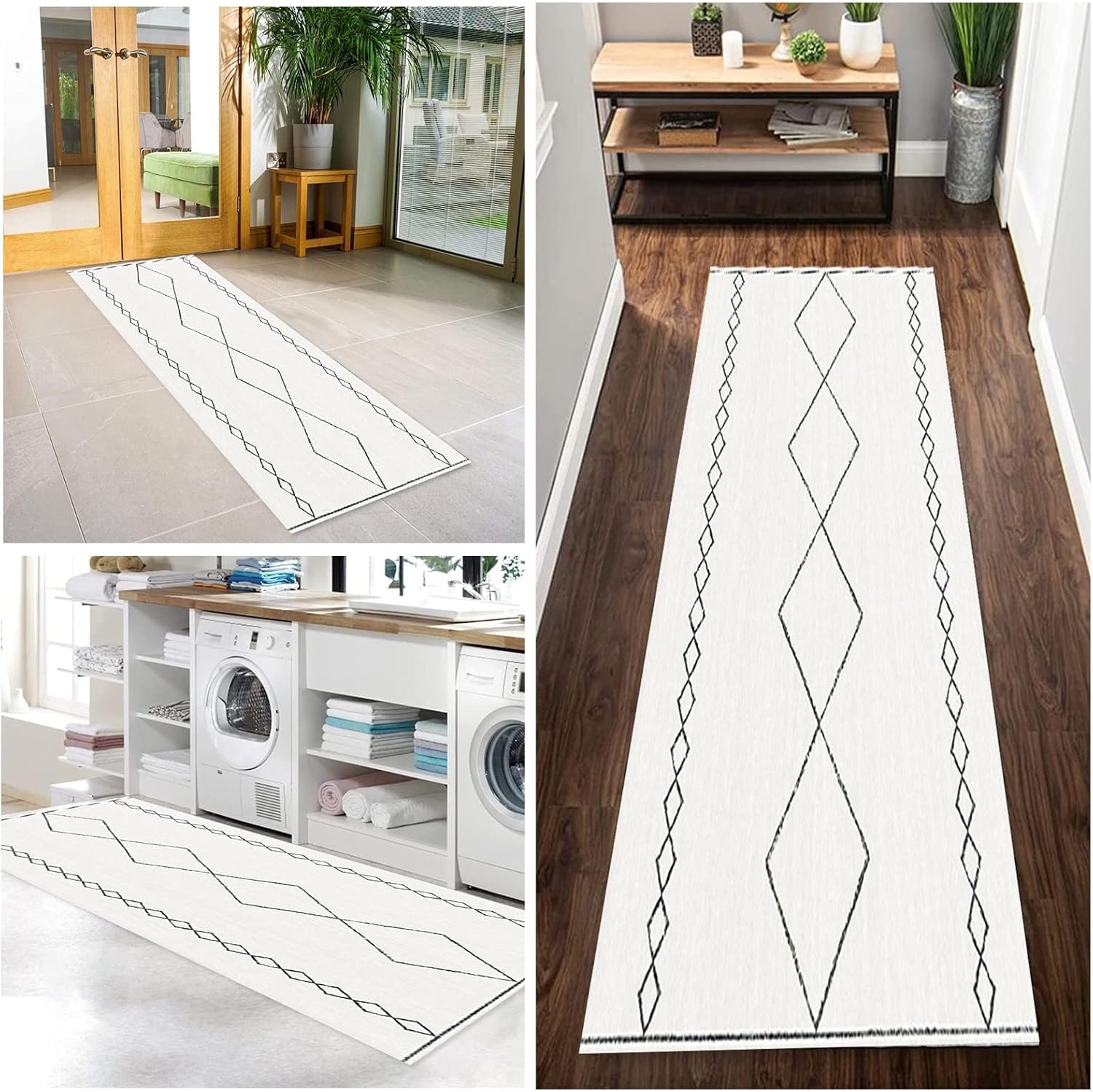 Long Carpet Runner Rug for Stairs Hallway, Non Slip Washable Narrow