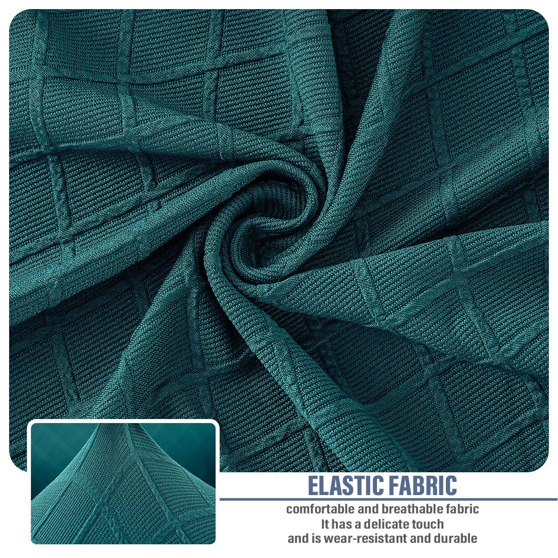 Lussenwert Recliner Slipcovers 4-Pieces Recliner Chair Covers Lazy Boy Chair Covers Stretch Jacquard Recliner Couch Covers Fitted Non Slip Furniture Protector for Recliner with Pocket Peacock Blue