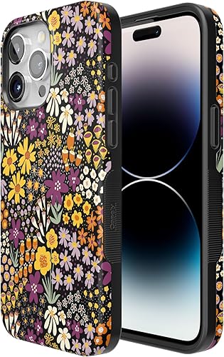 Vista 1148 de Casely Funda para iPhone 15 Pro Jardín Secreto Flores mixtas Funda atrevida Compatible con MagSafe y botón de acción Jardín Secreto Floral