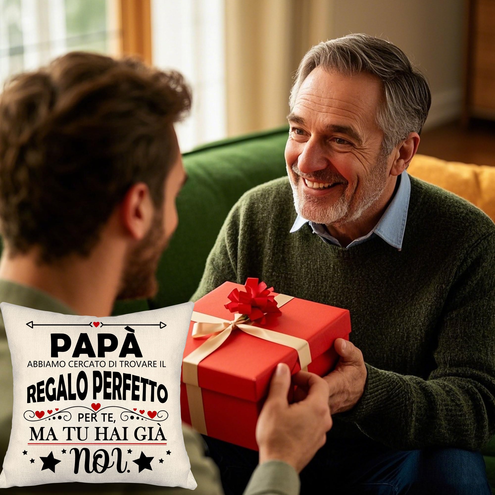 Aosumin Papà abbiamo cercato di trovare il regalo perfetto per te ma tu hai già noi Divertenti fodere per cuscini per papà da Figlia Figlio Regalo di Natale per la festa del papà(b-papà)