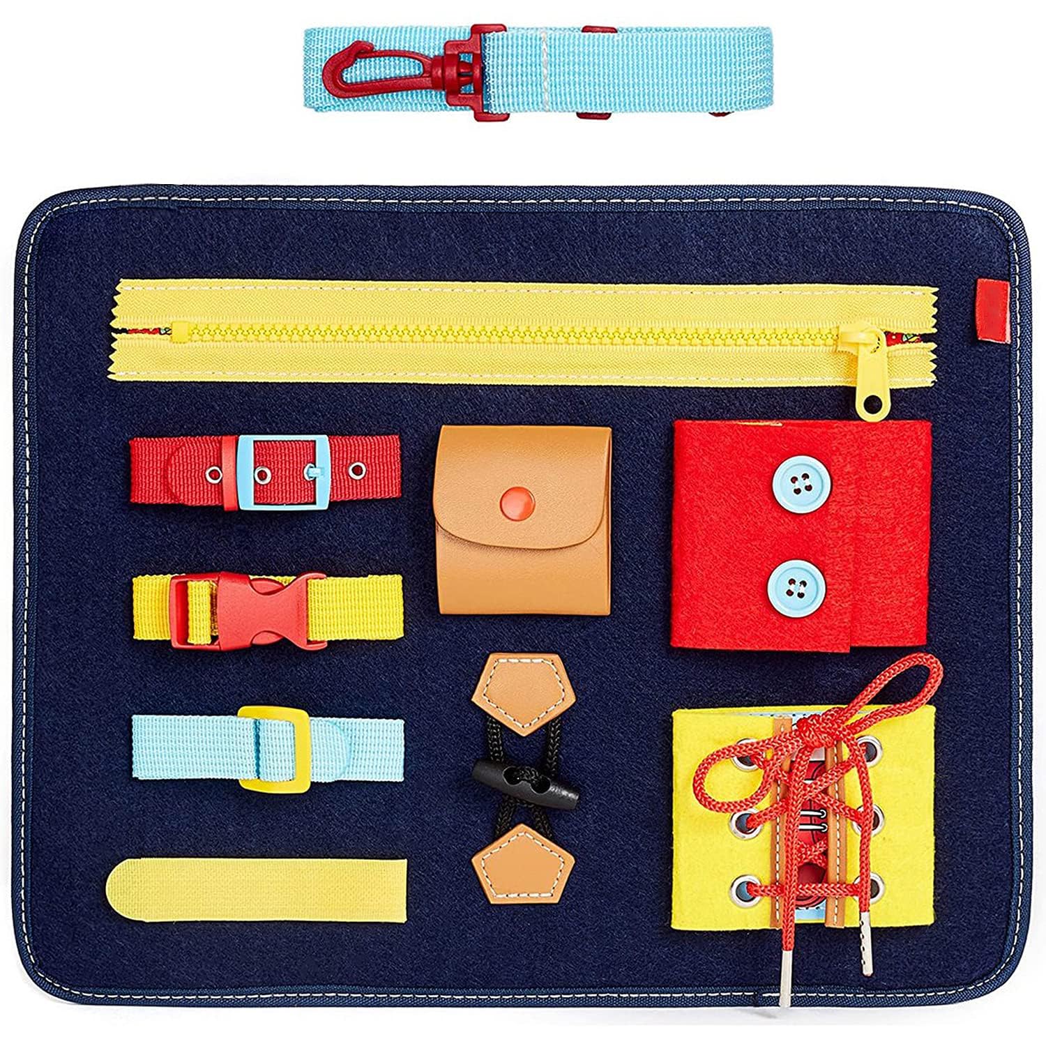 PRIYADARSHI Montessori Busy Board Toy to Develop Basic Skills, Educational Sensory Board Travel Toys for Plane Car Aged 3+ Kids, Activity Parents-Kids Travelling Toys (B0CXM2RQGQ) Amazon Price History, Amazon Price Tracker